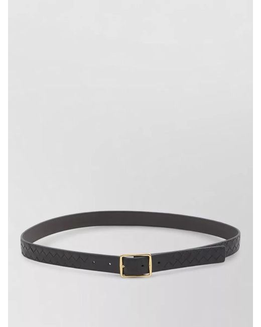Bottega Veneta Gray Leather Woven Belt