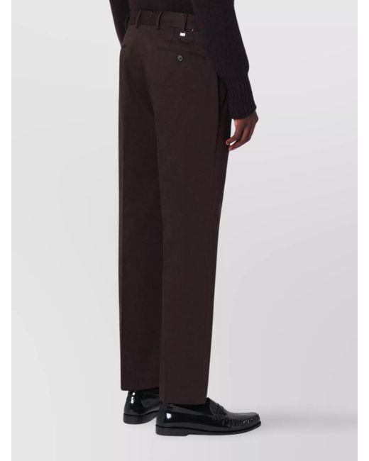 PT Torino Black Cotton Straight-Leg Trousers for men