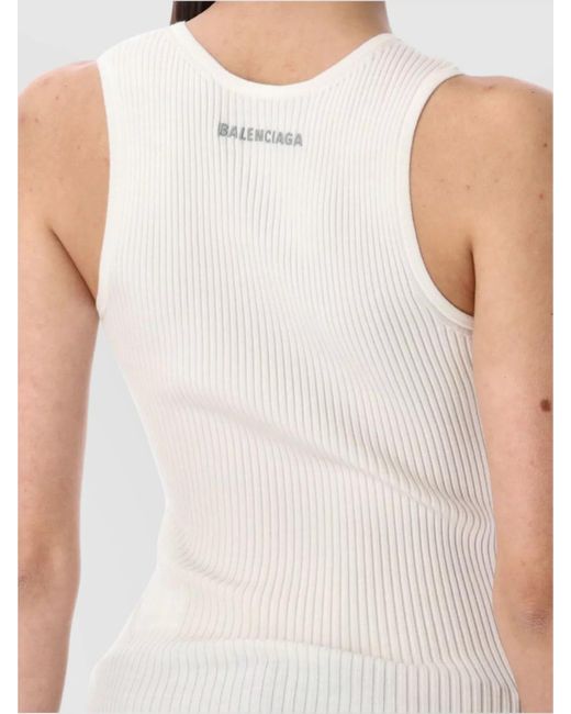 Balenciaga Blue Stretch Wool Tank Top