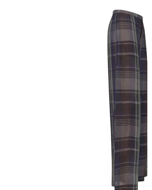 Frankie Shop Gray Straight Leg Pants Plaid Pattern Style