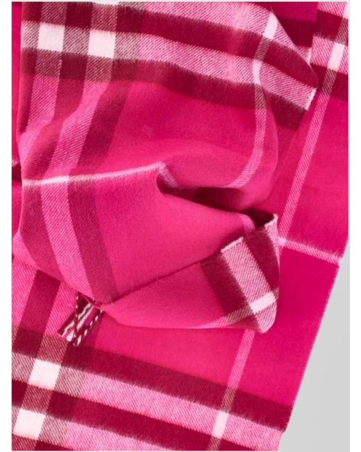 Burberry Pink Embroidered Cashmere Scarf