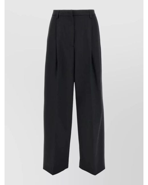 Thelatest Blue Wide Leg Pants Belt Loops Back Pockets