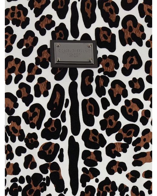 Dolce & Gabbana Black Animal Print Logo T-Shirt