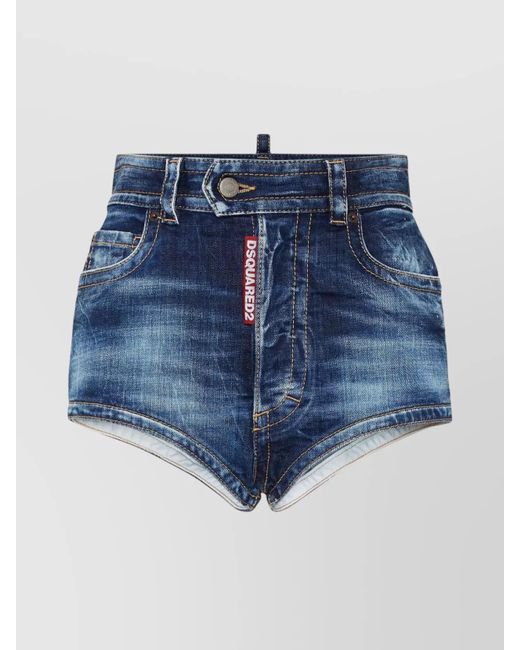 DSquared² Blue Belt Loops Denim Shorts