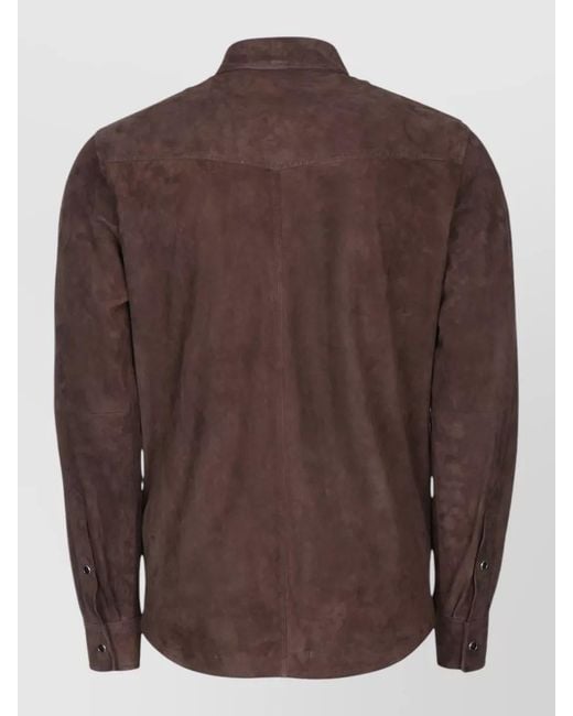 Jacob Cohen Brown Suede Shirt for men