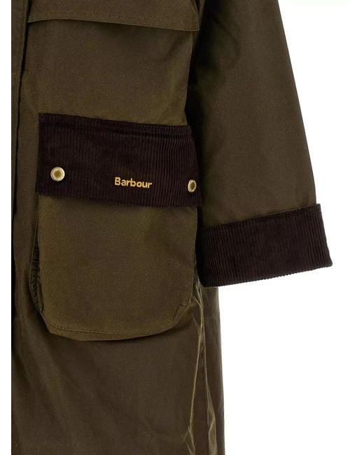 Barbour Green Kirklees Jacket Long Sleeves Corduroy Collar