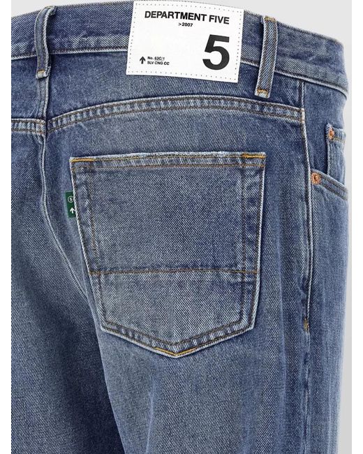 Department 5 Blue Keith Jeans Belt Loops Contrast Stitching for men