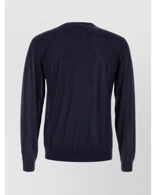 Prada Blue Long Sleeves Cashmere Blend Sweater for men