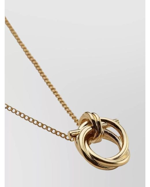 Ferragamo White Chain Knot Pendant Necklace