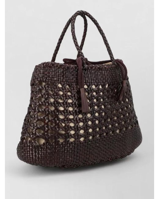 Dragon Diffusion Black Santa Croce Leather Beach Bag