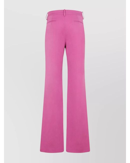 Magda Butrym Pink Wool Flared Straight-Leg Trousers