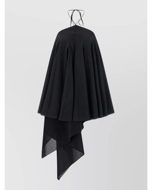 Jacquemus Blue Short Halter Dress Asymmetric Backless Pleated Straps