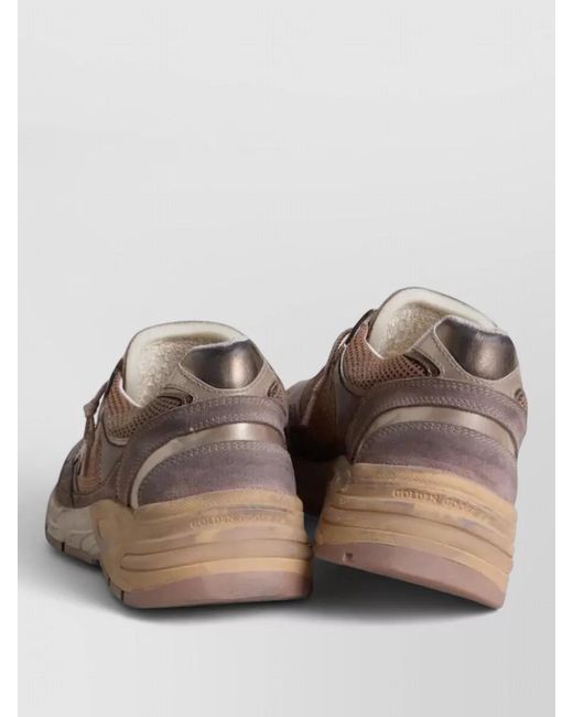 Golden Goose Deluxe Brand Brown Running Dad Sneakers Suede Mesh Panels