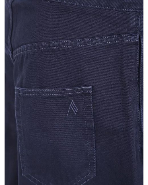 The Attico Blue Denim Shorts Belt Loops Thermostrass Detail