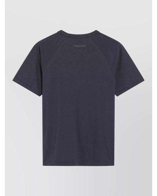 MM6 by Maison Margiela Blue Crew Neck Graphic Print Regular Fit Top