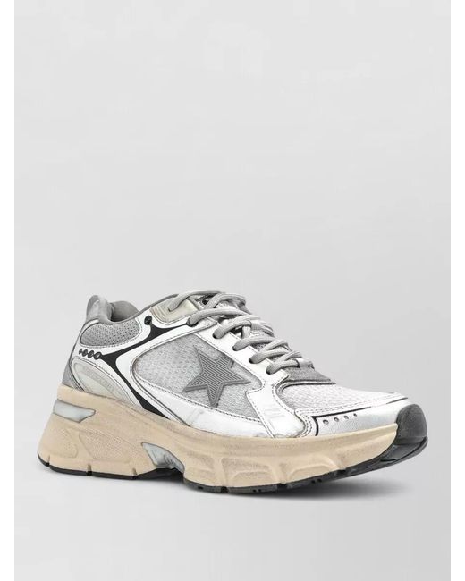 Golden Goose Deluxe Brand Metallic Leather And Mesh Low-Top Sneakers