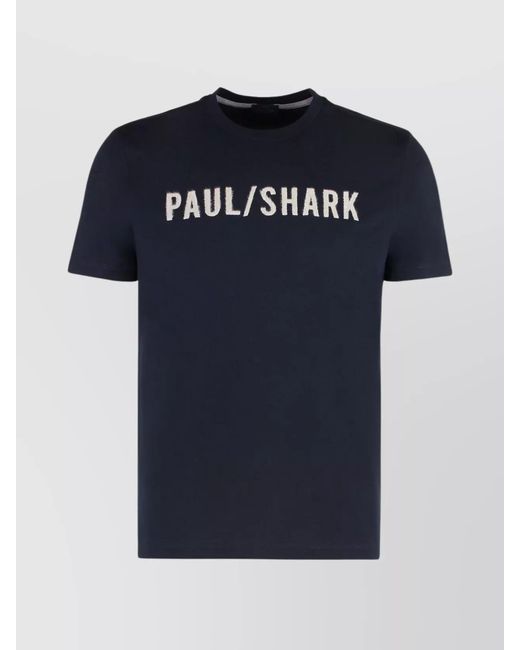 Paul & Shark Blue Cotton Jersey Logo-Print Short-Sleeve T-Shirt for men