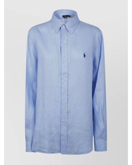 Polo Ralph Lauren Long Sleeve Sport Shirt in Blue for Men | Lyst UK