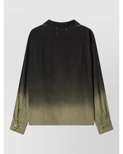 Maison Margiela Black Checkered Jacket Long Sleeves Chest Pockets