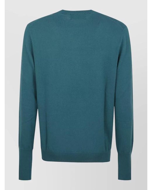 Ballantyne Blue Cashmere Crew Neck Sweater Long Sleeves for men