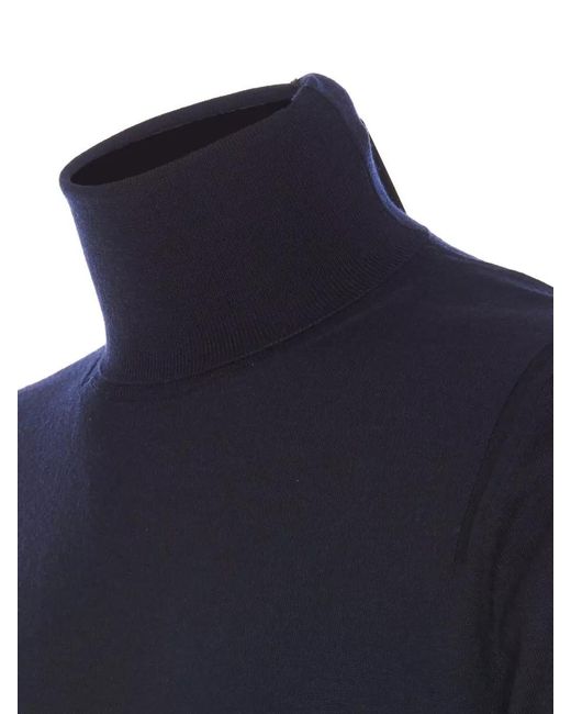 Paolo Pecora Blue High Neck Turtleneck Sweater Long Sleeves for men