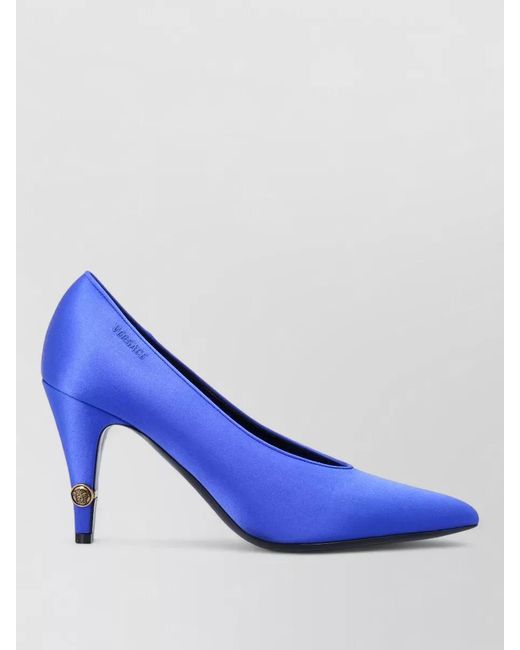 Versace Blue Silk Satin High-Heel Pumps