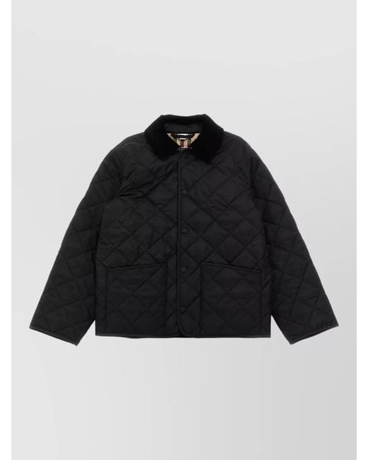 Burberry Black Milo Quilted Nylon Jacket Front Pockets