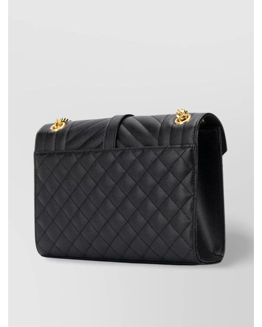 Saint Laurent Black Envelope Medium Leather Shoulder Bag
