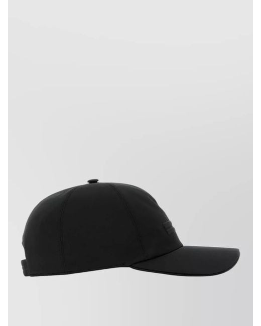 Zegna Black Polyester Baseball Cap for men