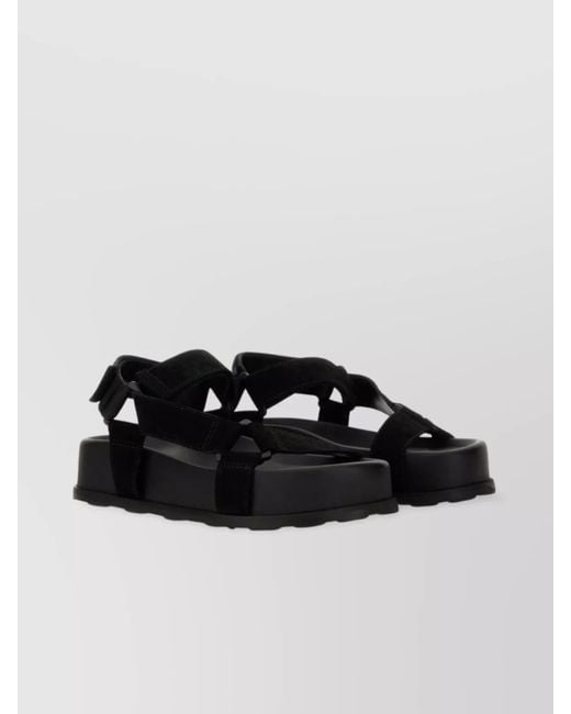 Moschino Women's Black Logo Open Toe Platform Sandals