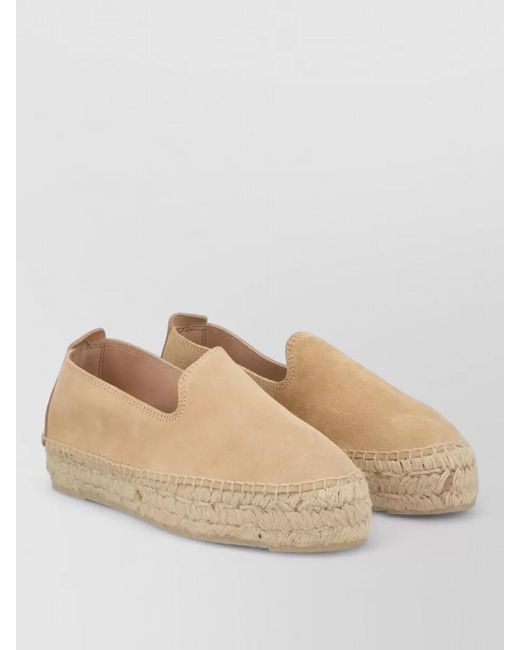 Manebí Natural Suede Round Toe Espadrilles Rope Sole