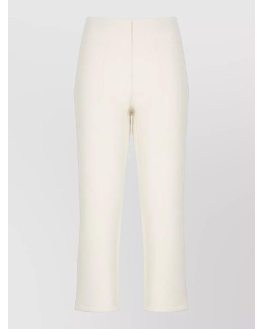 Wolford White Cropped Straight Leg Tailored Trousers