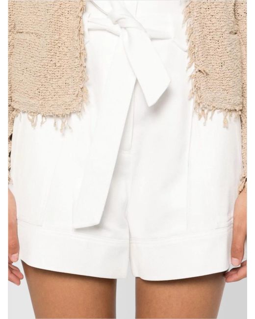 IRO White Cotton Blend Tailored Shorts