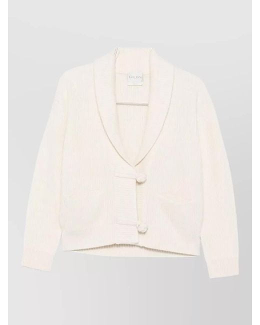 Forte_forte Natural Cropped Cashmere Blend Shawl Collar Cardigan