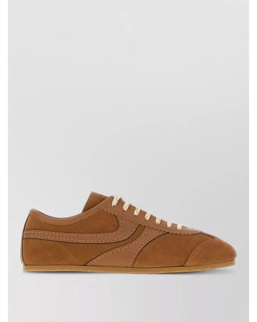 Dries Van Noten Brown Suede Lace-Up Sneakers