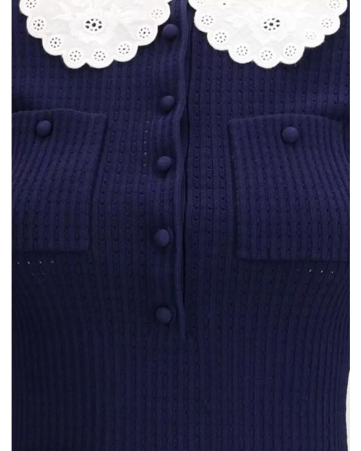 Self-Portrait Blue Viscose Mini Dress
