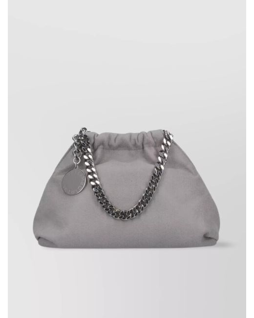 Stella McCartney Gray Soft Chain Strap Metal Hardware Tote Bag