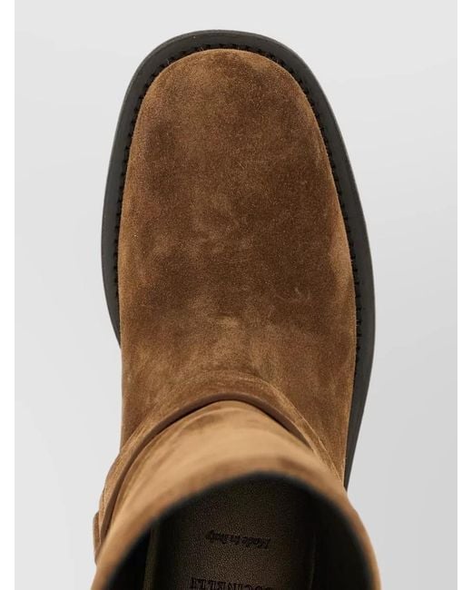 Brunello Cucinelli Brown Suede Calf Boots