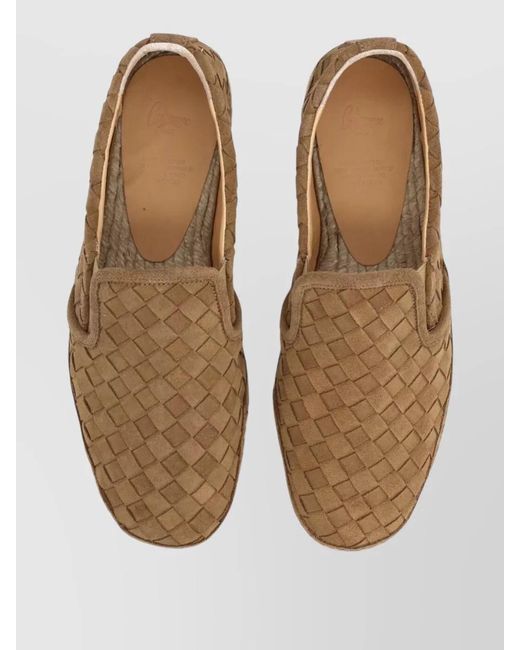 Castaner Brown Espadrilles Woven Design Round Toe Rubber Sole for men