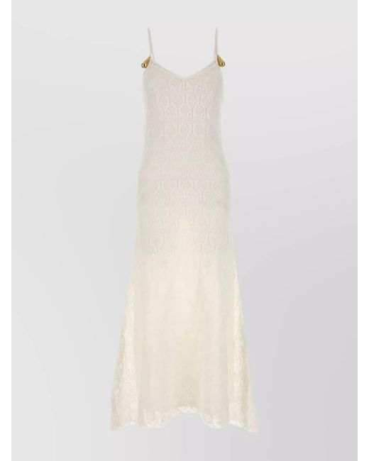 Bottega Veneta White Lace Midi Dress