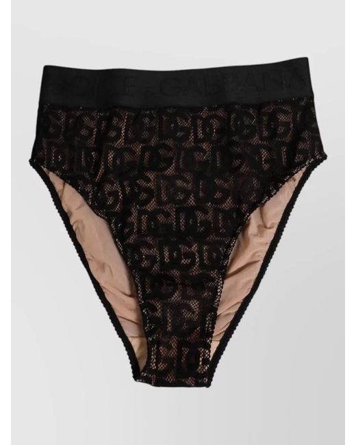 Dolce & Gabbana Black Lace High-Waist Briefs