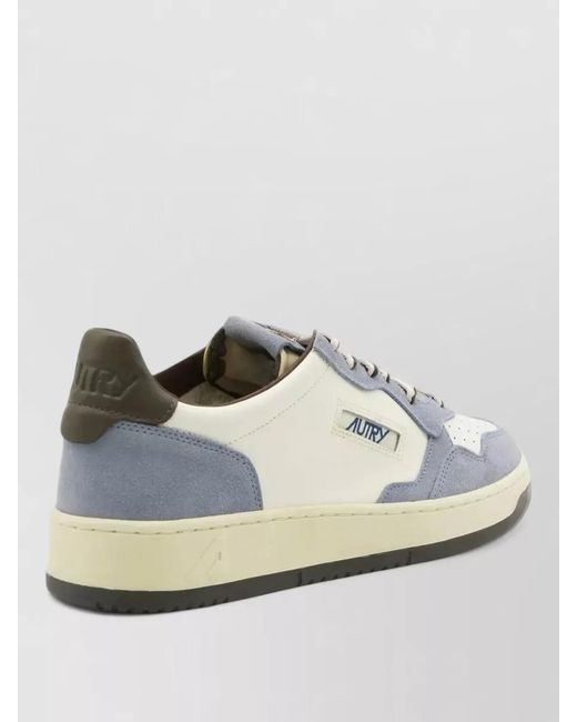 Autry White Low Sneakers Contrast Panels Perforated Toe Box for men