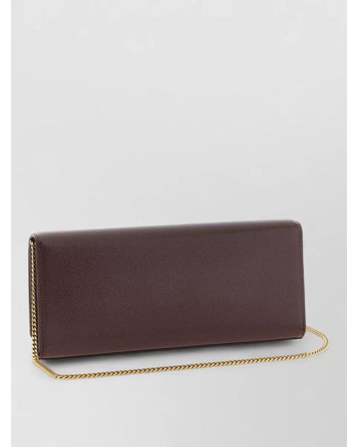 Saint Laurent Purple Kate Clutch Bag Chain Strap Design