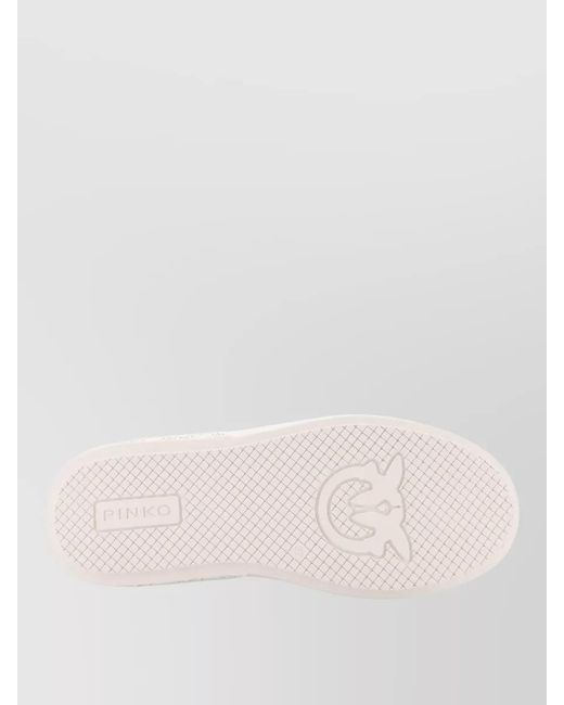 Pinko Natural Leather Low-Top Sneakers