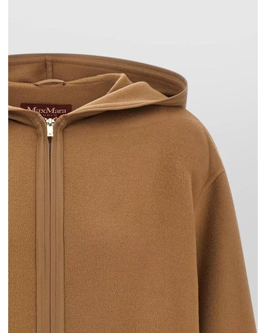 Max Mara Brown Silk Cashmere Fitted Jacket
