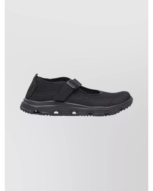 Salomon Black Mesh And Leather Slip-On Sneakers