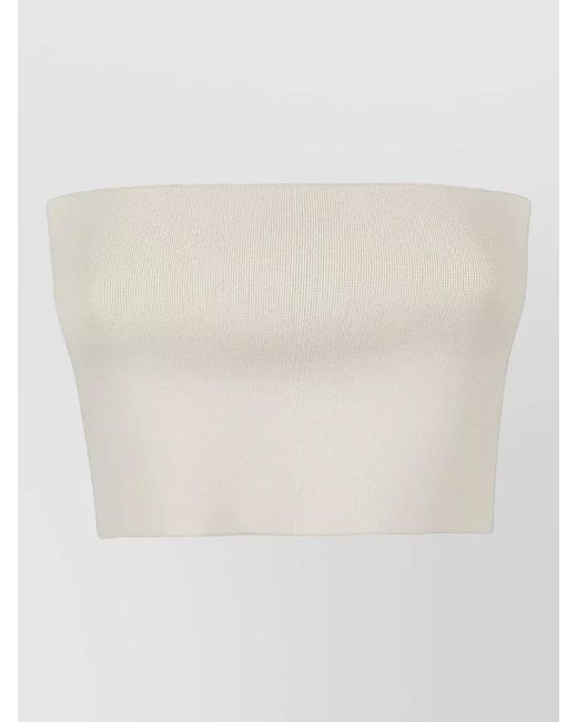 Liviana Conti Natural Viscose Bandeau Top Ribbed Strapless Design