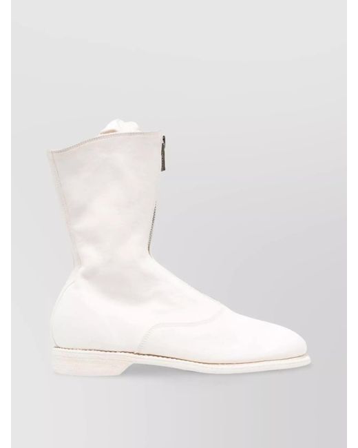 Guidi Natural Leather Front Zip Boots
