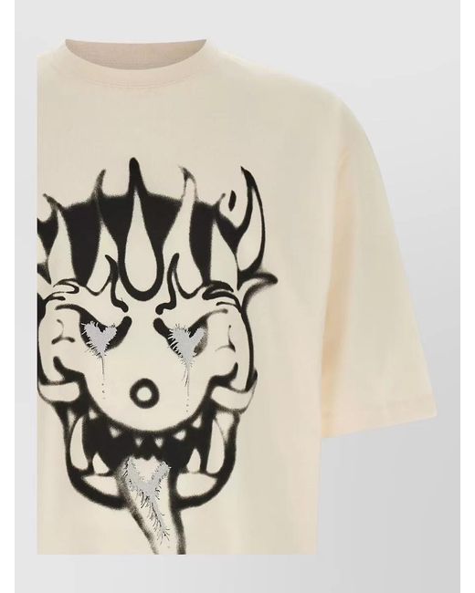 Y-3 Natural Cotton Relaxed-Fit Graphic-Print T-Shirt for men