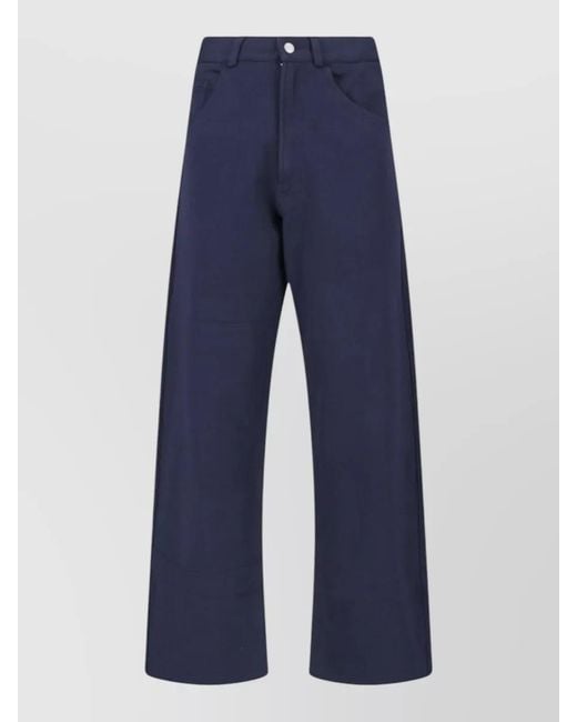 MM6 by Maison Margiela Blue Denim Straight Leg Jeans Front Back View